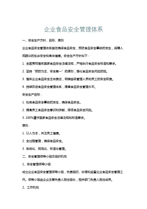 企业食品安全管理体系