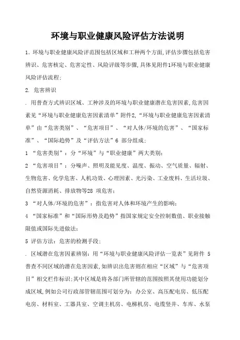 环境与职业健康风险评估方法说明