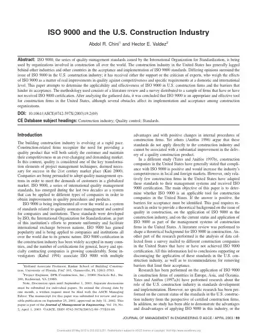 3.ISO 9000 and the US Construction Industry
