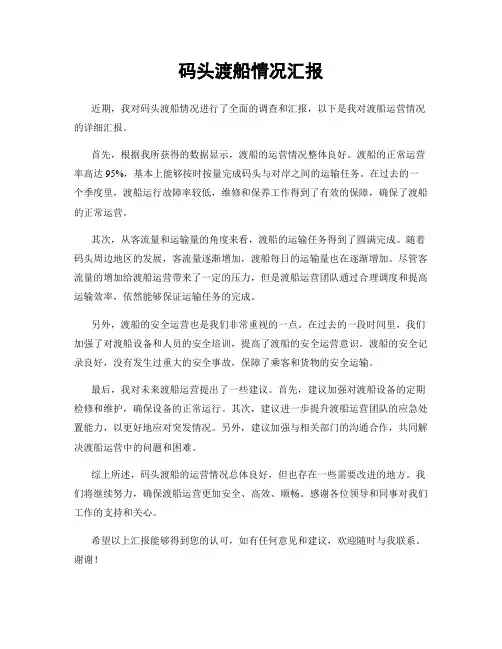 码头渡船情况汇报