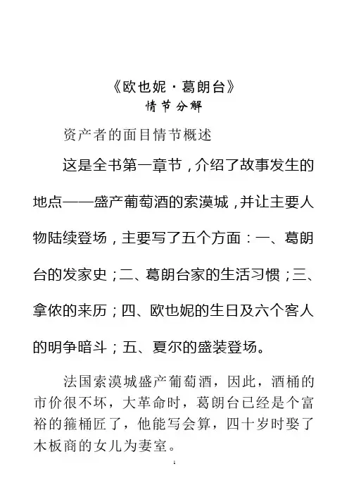 《欧也妮·葛朗台》导读剖析