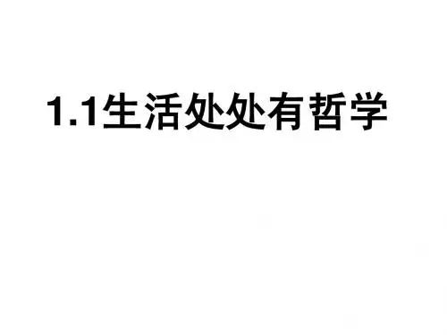 1.1 生活处处有哲学