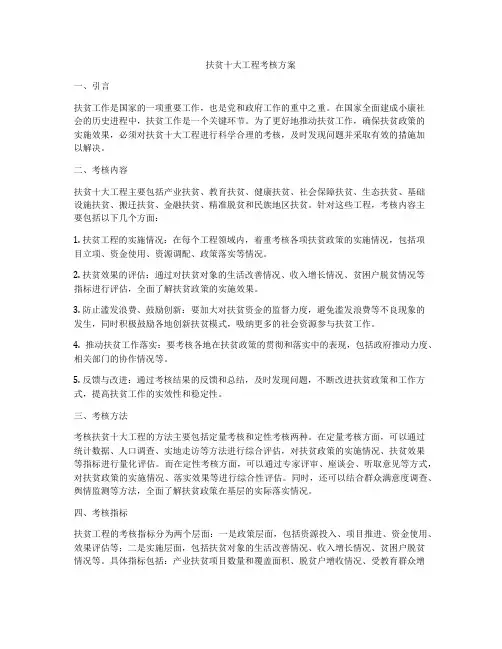 扶贫十大工程考核方案
