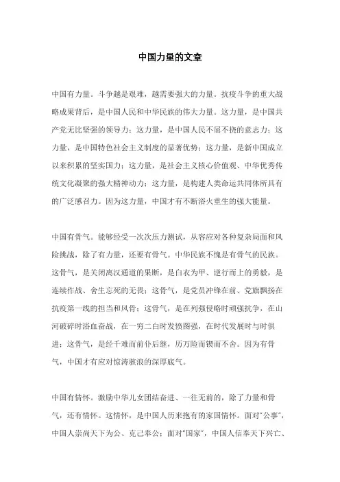 中国力量的文章
