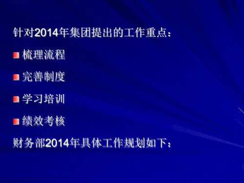 财务部2014年规划