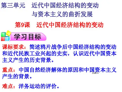 高一历史人教版必修二第9课近代中国经济结构的变动 (共25张PPT)课件