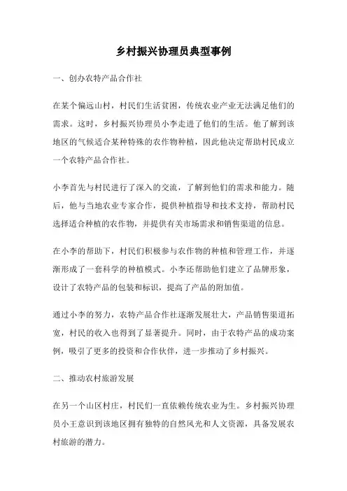 乡村振兴协理员典型事例