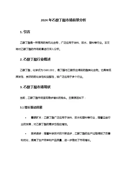 2024年乙酸丁酯市场前景分析