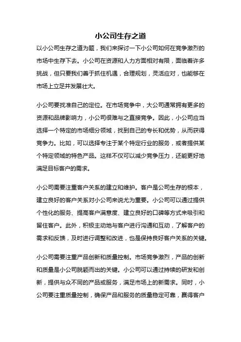 小公司生存之道