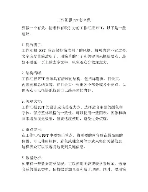 工作汇报ppt怎么做