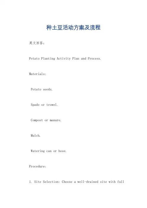 种土豆活动方案及流程