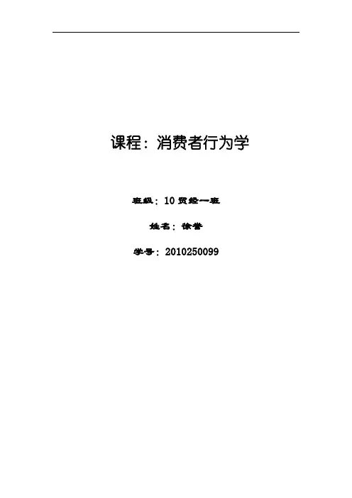 消费者行为学期末论文