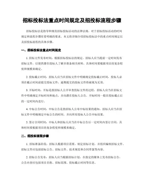 招标投标法重点时间规定及招投标流程步骤