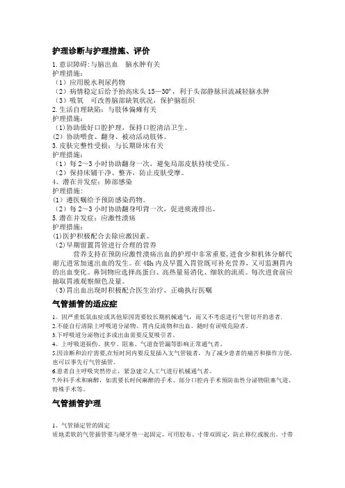 护理诊断与护理措施【范本模板】