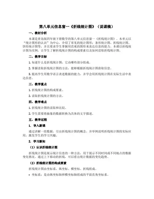第八单元信息窗一《折线统计图》(说课稿)——四年级下册数学 青岛版(五四学制)