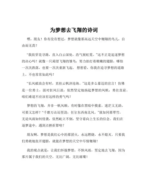 为梦想去飞翔的诗词