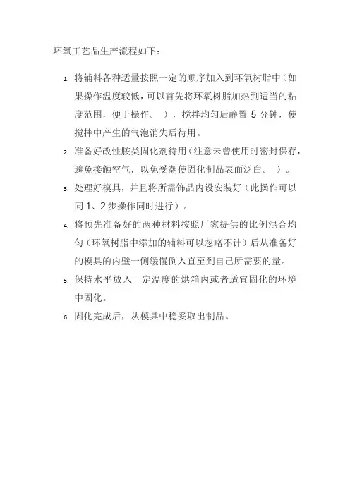 环氧工艺品生产流程