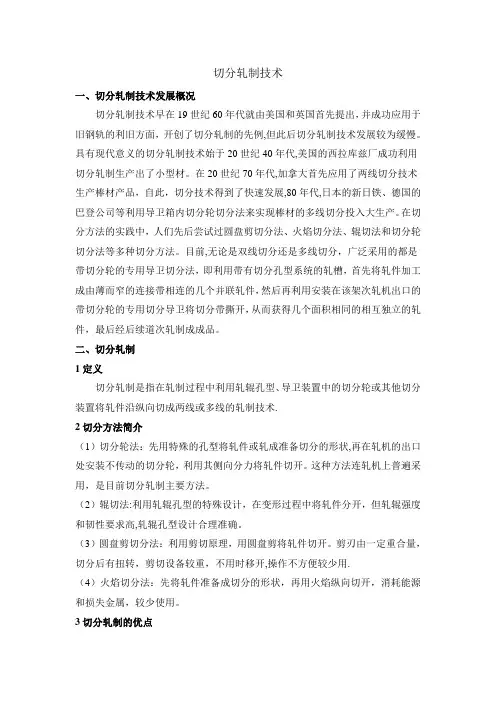 切分轧制技术培训
