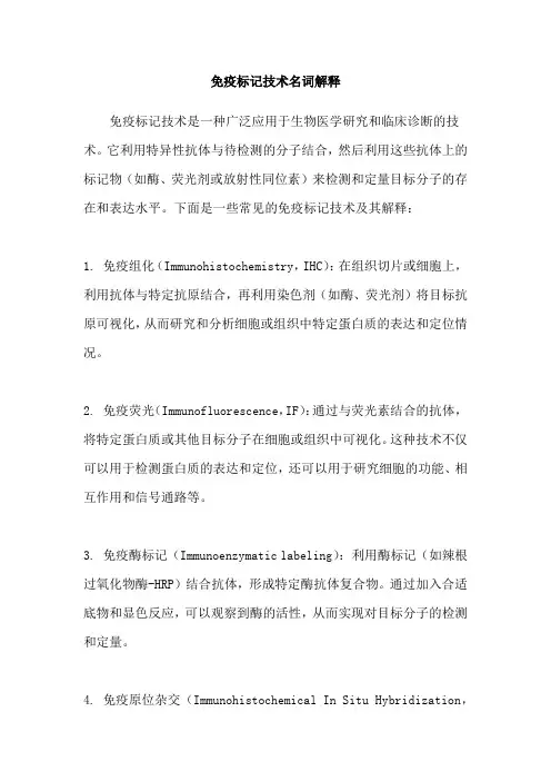 免疫标记技术名词解释