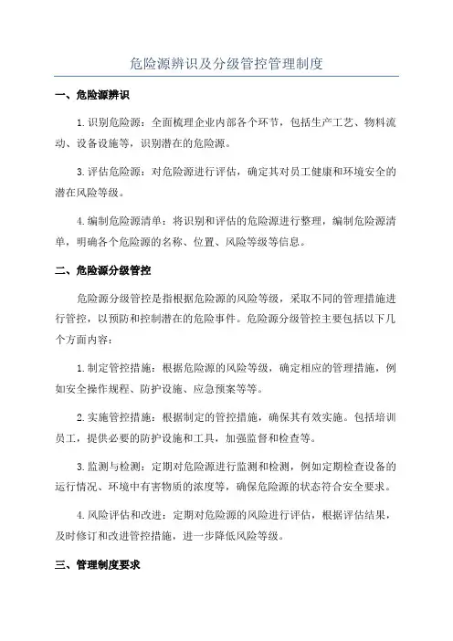 危险源辨识及分级管控管理制度