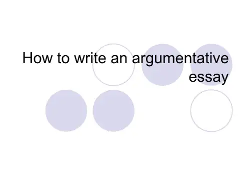 how to write an argumentative essay