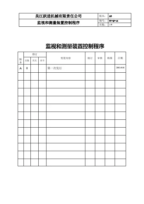 23监视与测量装置控制程序