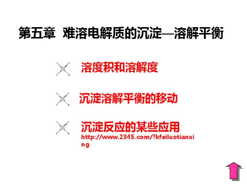 无机化学 难容电解质的沉淀溶解平衡
