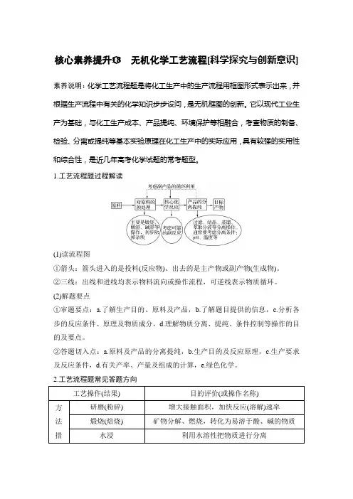 核心素养提升18无机化学工艺流程