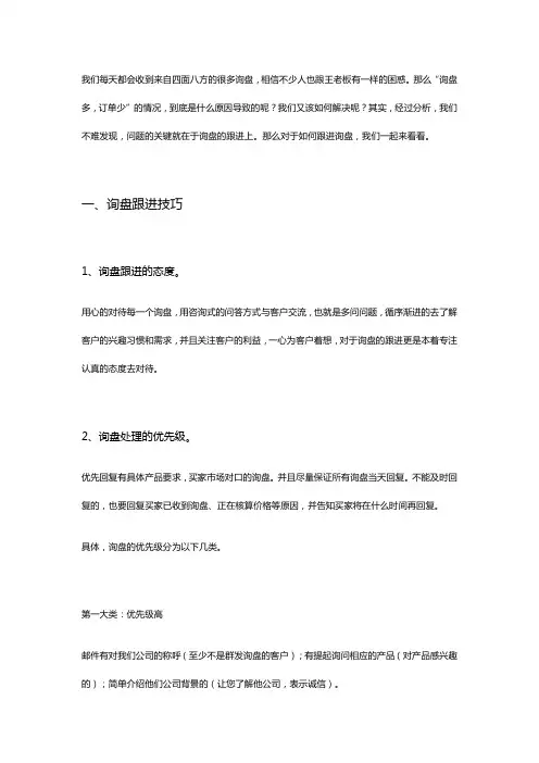 如何应对询盘