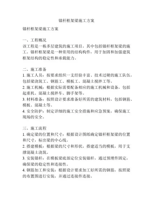 锚杆框架梁施工方案