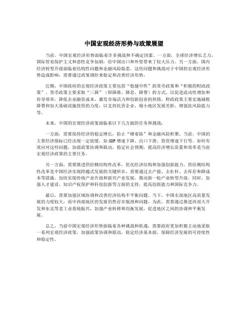 中国宏观经济形势与政策展望