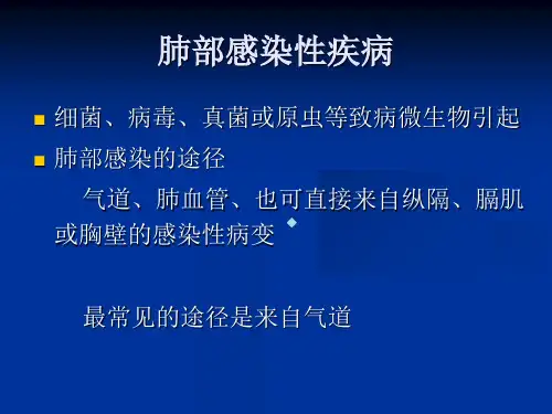 肺部感染性疾病的影像学诊断课件ppt