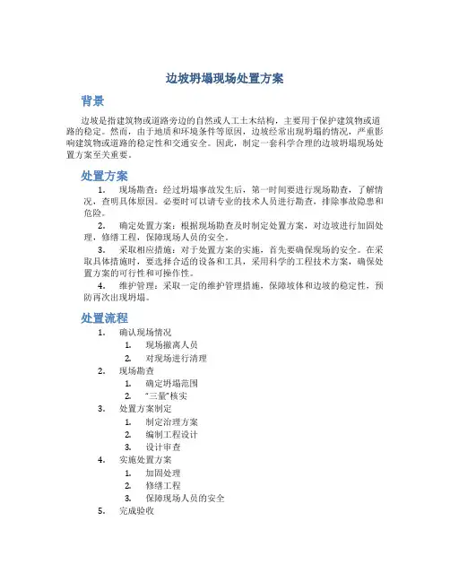 边坡坍塌现场处置方案