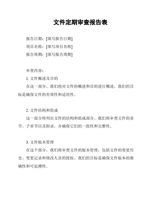 文件定期审查报告表