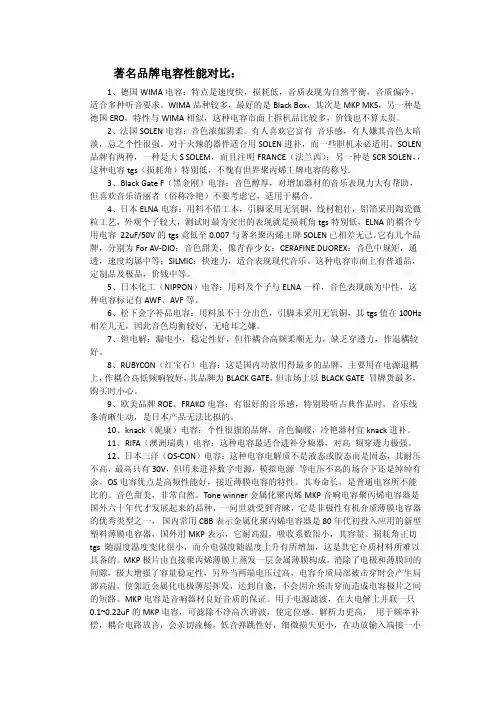 品牌电容图文资料