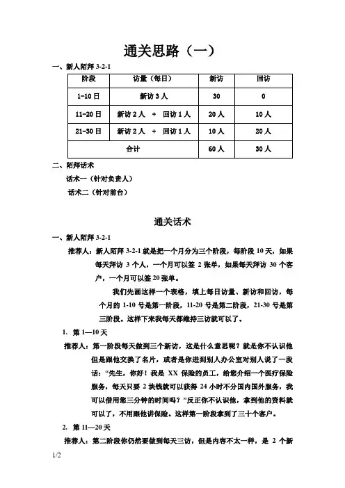 保险公司新人陌生拜访思路话术