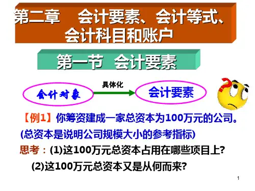 基础会计之会计要素、会计等式、会计账户和科目