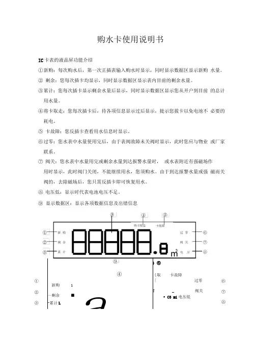 购水卡使用说明书
