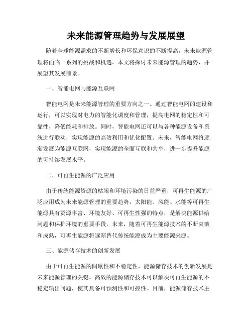 未来能源管理趋势与发展展望