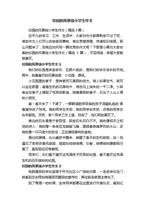 校园的风景线小学生作文