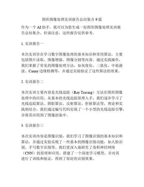 图形图像处理实训报告总结集合9篇