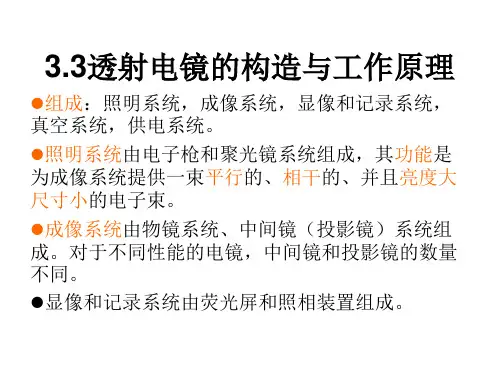 第三章(3.3)透射电镜的构造与工作原理) 透射电子显微分析