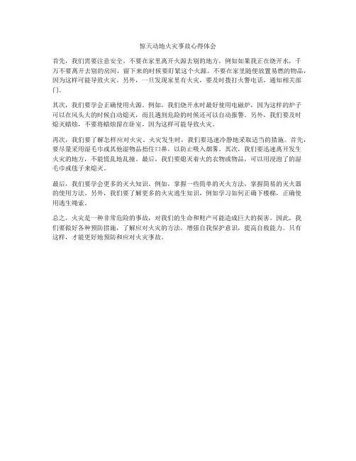 惊天动地火灾事故心得体会