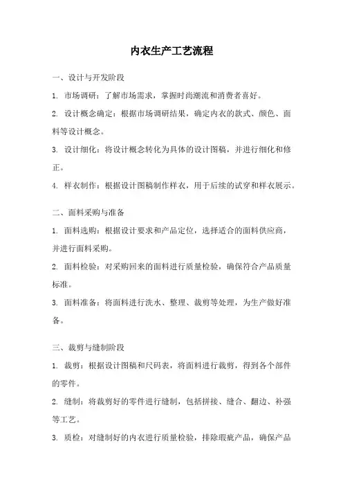 内衣生产工艺流程