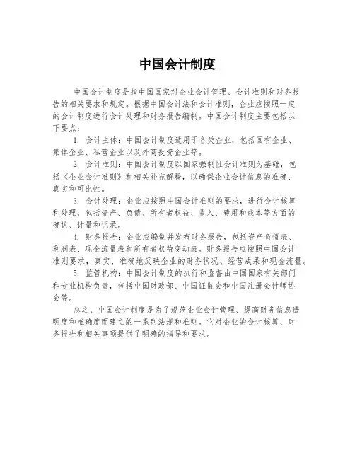 中国会计制度