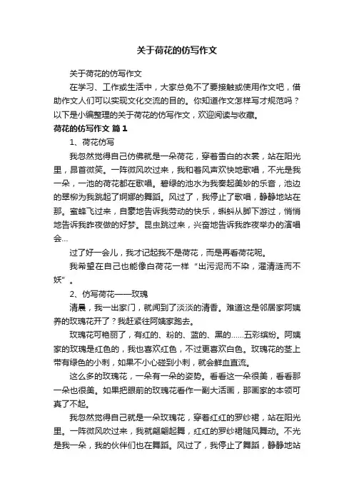关于荷花的仿写作文