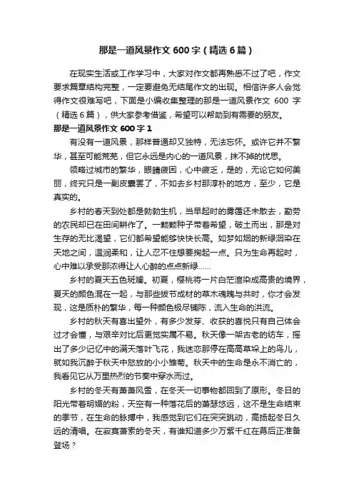 那是一道风景作文600字（精选6篇）