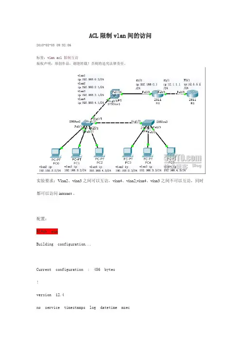 ACL限制vlan间的访问