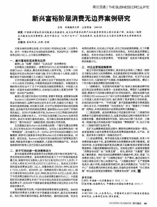 新兴富裕阶层消费无边界案例研究