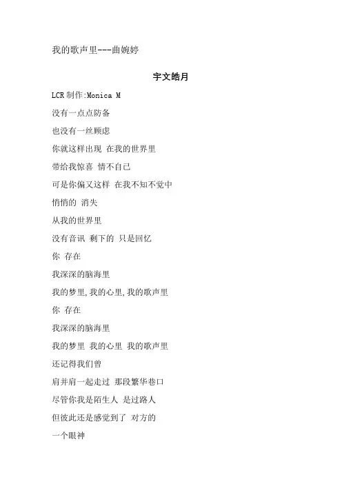 我的歌声里歌词